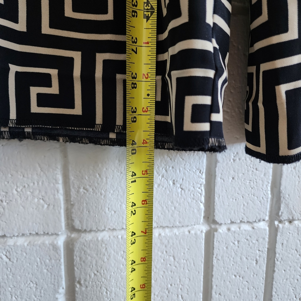 Weekday Wide Leg Geometric Pants Black & Tan Roman Print - Picture 10 of 10